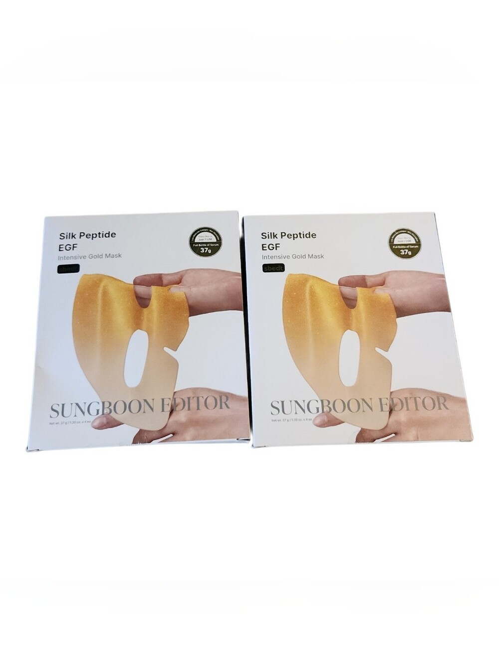 Sungboon Editor Silk Peptide EGF Gold Mask (4ea) 2 pack 8 total sealed 2029 EXP